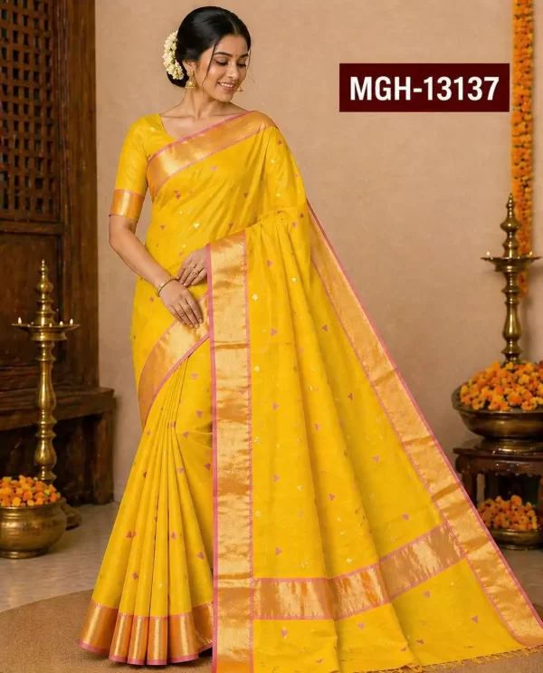 Maheshwari, Pure Cotton Silk , Handloom Saree