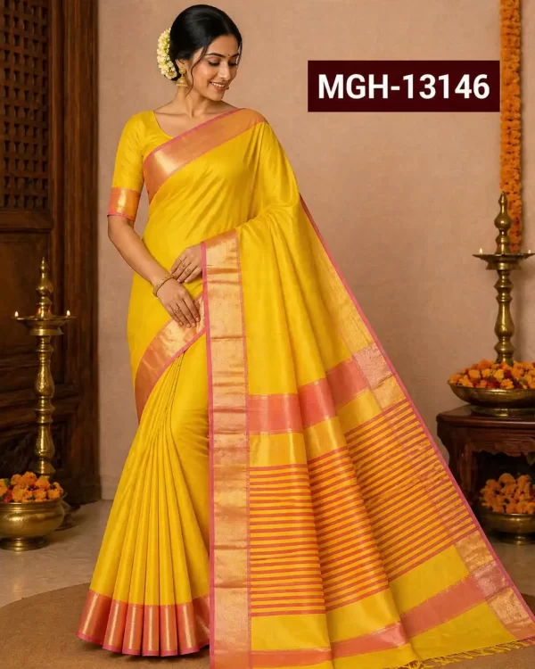 Maheshwari, Pure Cotton Silk , Handloom Saree