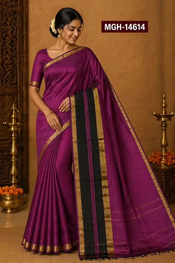 Maheshwari, Pure Cotton Silk , Handloom Saree